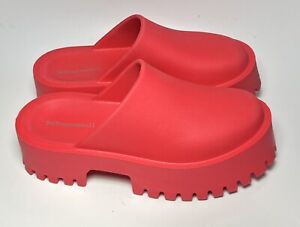 New Women's Sz 9 Jeffrey Campbell Clogge Platform Clog In Red Rubber