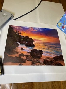 Painting of ocean and rocks sunset  Picture - Picture 1 of 3