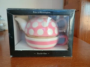 Price & Kensington pink Polka Dot Tea for One Set - Picture 1 of 2