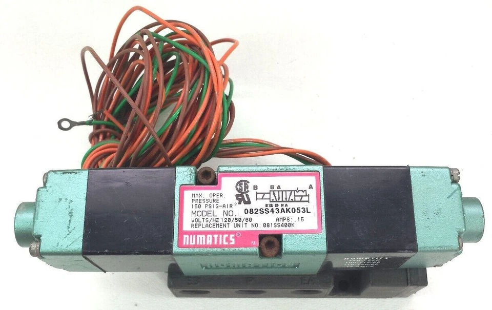 Numatics 082SS43AK053L 120VAC 150psi max sgle Acting Pneumatic Solenoid Valve - Image 1 of 1
