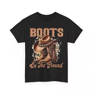 Boot Cowboy Western Cowgirl Linedance T-Shirt - Picture 1 of 9