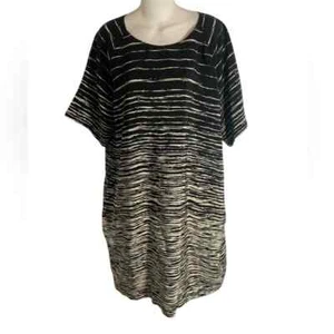 VINCE NWT 100% Silk Crepe Printed Raglan-Sleeve Shift Mini Dress Size XL Pockets - Picture 1 of 6