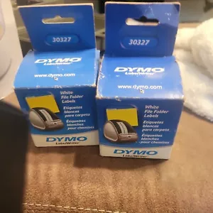 2 Packungen Dymo Weiß Datei Ordner Etiketten 30327 3 7/16" x 9/16" 520 Etiketten - Bild 1 von 1