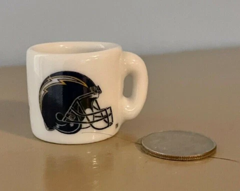 Vintage NFL Mini Coffee Cup Mug SAN DIEGO CHARGERS 1.25" Collectible Miniature Cover