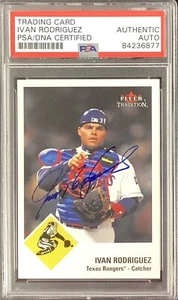 Ivan Rodriguez Signed 2003 Fleer #193 Baseball Card HOF Autograph Tigers PSA/DNA - Picture 1 of 2