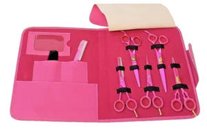 PROFESSIONAL HAIR CUTTING THINNING SCISSORS SHEARS HAIRDRESSING SALON SET PINK - Picture 1 of 8