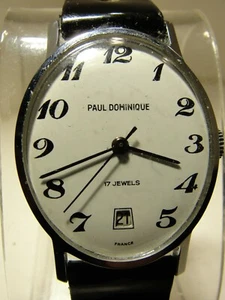 RELOJ PAUL DOMINIQUE DE COLECCIÓN 17 JOYAS, CAJA DE ACERO INOXIDABLE, FECHA EN 6;00 MARCAS - Imagen 1 de 4