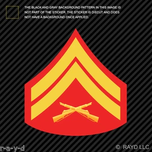 E-4 Corporal Insignia Sticker Decal Self Adhesive Vinyl usmc marine corps - Picture 1 of 1