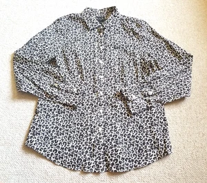 Blusa Mujer-TALBOTS-beige/negro animal print algodón "resistente a las arrugas"-8P - Imagen 1 de 4