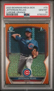 2023 Bowman Mega Box Chrome Jefferson Rojas Orange Refractor /25 #70 PSA 10 - Picture 1 of 2