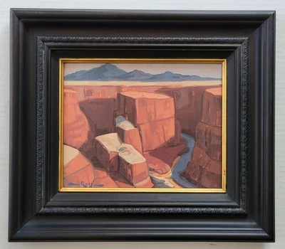 Listed Contemporary Southwest Canyon Desert Modern Fine Art Oil Painting Signed - Изображение 1 из 4