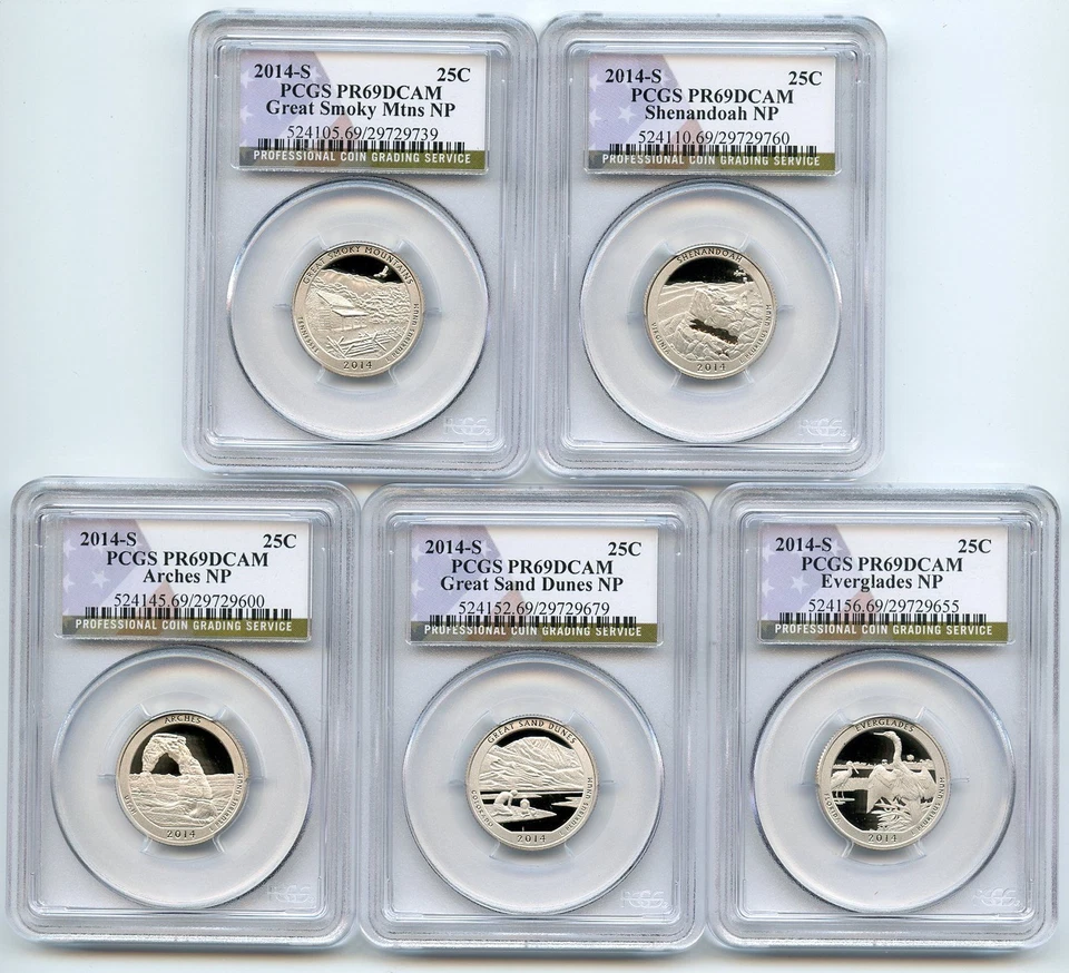 2014 S Clad National Parks Quarter Set PCGS PR69DCAM - Image 1 of 1