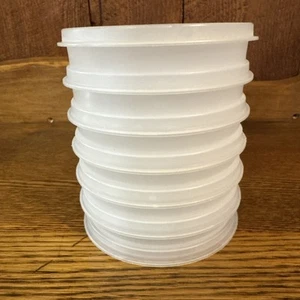 RAR Vintage Tupperware Hamburger Patty Aufbewahrung ~ 6 Halter & 1 Deckel Set - Bild 1 von 9