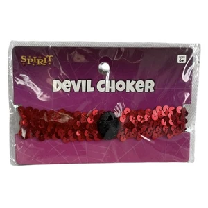 Geist Halloween roter Teufel Halsband Halskette Kostüm Zubehör Neu in Verpackung - Bild 1 von 2
