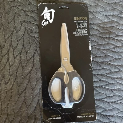 Shun DM7300 Multi Purpose Black Kitchen Shears Heavy Duty Scissors New - Image 1 of 4