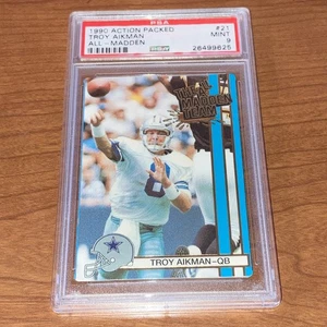 Troy Aikman • 1990 Action Packed All Madden #21 Graded PSA 9 MINT -HOF Cowboys - Bild 1 von 4