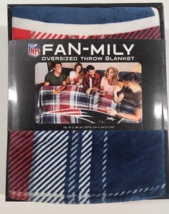 NFL New England Patriots Manta de tiro ultra acogedora a cuadros de gran tamaño 66x95 pulgadas - Imagen 1 de 2