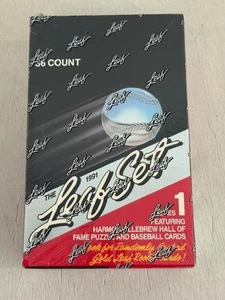 1991 The Leaf Set Series 1 Baseball Cards Factory Sealed Wax Box 36 Wax Pacs NEW - Picture 1 of 4