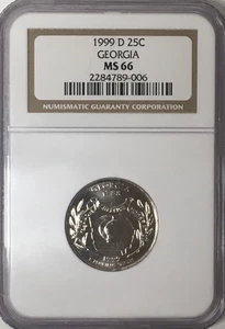 1999-D Georgia  State Quarter NGC MS66 business strike.  Free Ship  #789-006 - Picture 1 of 2