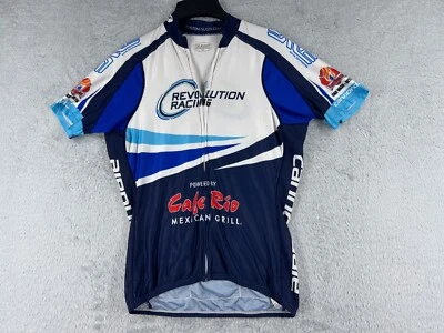 Sugoi Cycling Jersey Women Large White Blue Full Zip Cafe Rio 100% Polyester - Image 1 of 4