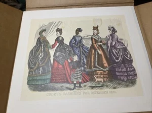 McCalls 1970 Centennial Portfolio Prints for 1870 Godey's Fashion Lot of 4 & Box - Picture 1 of 5