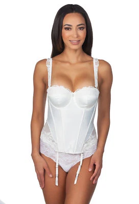 Panache Masquerade Serenity Bridal Satin Basque Bustier - UK Sized 7537 - Image 1 of 4
