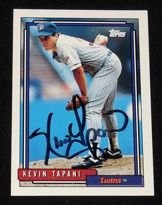 KEVIN TAPANI AUTOGRAPHED 1992 TOPPS BASEBALL CARD (MINNESOTA TWINS) — 第 1/2 张图片