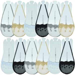 3-12 Pairs Womens Lace Invisible No Show Half Feet Sling Flat Liner Boat Socks - Picture 1 of 7
