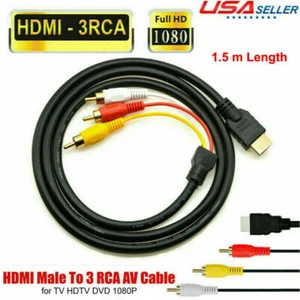 1080p HDMI Stecker auf 3 RCA Video Audio AV Komponente Konverter Adapter Kabel HDTV - Bild 1 von 7