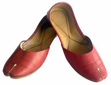 US INDIAN KHUSSA BEADED SHOES FLATS LEATHER HANDMADE JUTTI BALLET SHOES  DD465