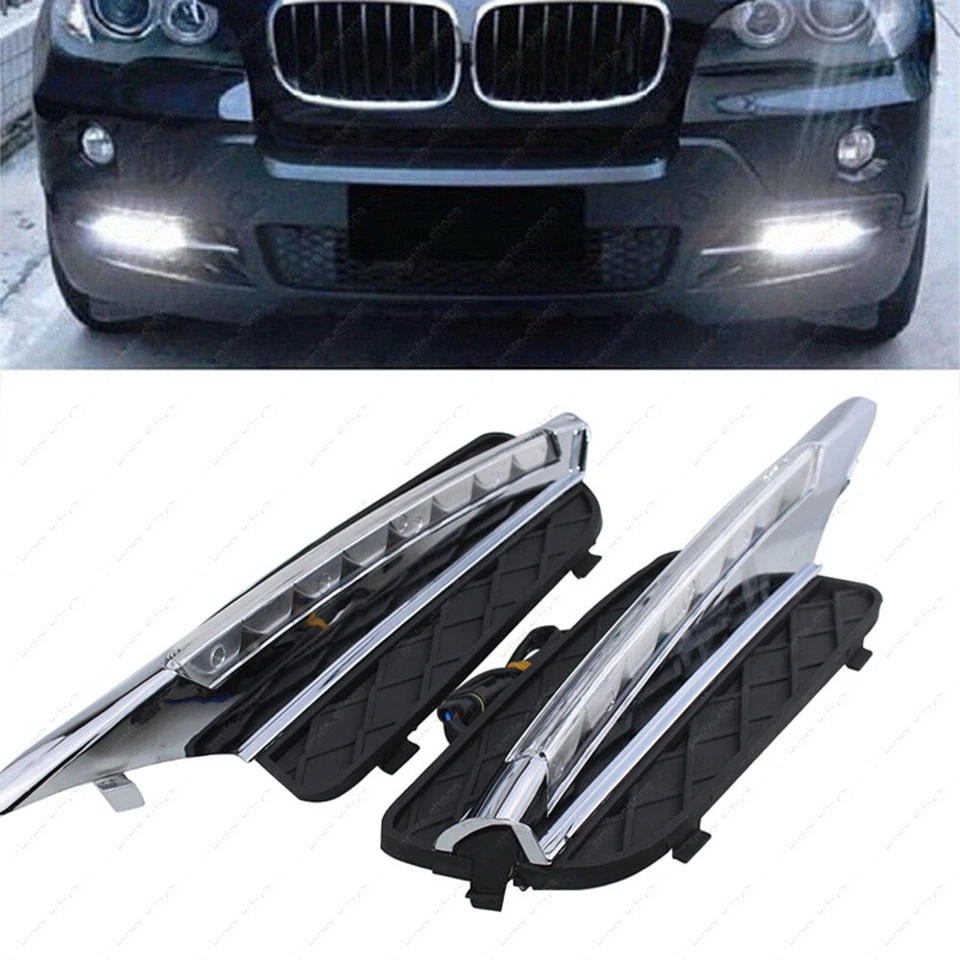 Luz de circulación diurna LED DRL luz antiniebla luces de conducción para BMW X5 E70 2007-2010 Foto 1 de 4