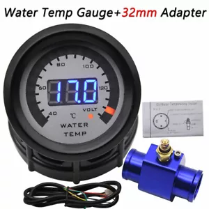 52mm Car Water Temp Temperature Gauge 40-140℃ with 32mm Joint Pipe Sensor Hose - Foto 1 di 12