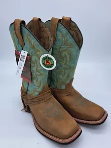Botas Mujer Laredo Sadie Tostadas y Turquesa Puntera Cuadrada 5847 Talla 8 M - Imagen 1 de 10