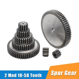 Modul 2 Stirnrad 10-58 Zähne Stirnräder 45# Stahl Zahnräder Zahnrad Dicke 20mm - Picture 1 of 8