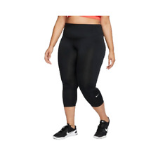 Nike L104605 Womens Black Plus Size One Midrise Crop Leggings Size 1X