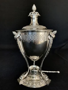 Martin Hall & Co. Sheffield Silber Teller Stövchen Urne um 1854-1862 - Bild 1 von 22