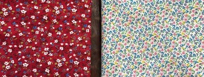 Tela Calicó roja vintage y pastel - encantadores estampados florales 2,5 yardas Foto 1 de 4