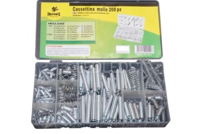 ASSORTIMENTO SET DI MOLLE A COMPRESSIONE E A TRAZIONE 200 PEZZI IN BOX - Immagine 1 di 4
