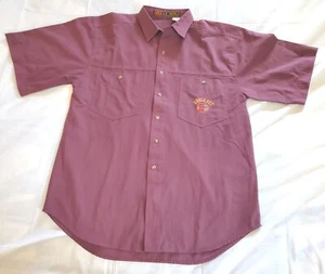 Camisa De Colección Bugle Boy Granate Bordado Logo Manga Corta Abotonada Para Hombres L - Imagen 1 de 8