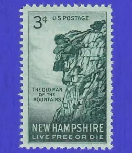 1955 OLD MAN OF THE MOUNTAIN LIVE FREE OR DIE NEW HAMPSHIRE STAMP SINGLE POSTAGE - Picture 1 of 1