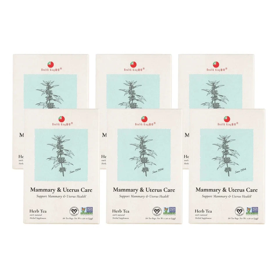 Té de hierbas para el cuidado de mamarios y úteros de Health King (6 cajas de 20 bolsitas de té cada una) Foto 1 de 1