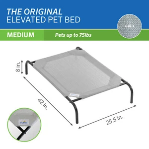 The Original Coolaroo Elevated Pet Dog Bed for Indoors & Outdoors Medium Gray - Picture 1 of 6