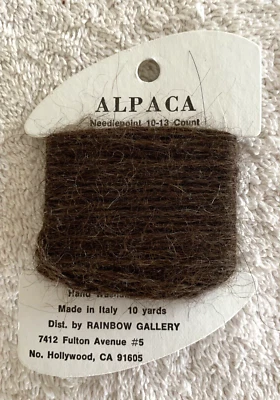 Rainbow Gallery Alpaca Needlepoint Thread 1 Card 10 Yards Brown AL 4 - Image 1 of 4