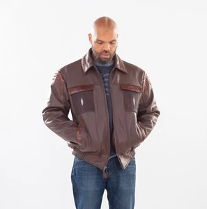 Lambskin Jacket With Alligator And Stingray Trimming - Picture 1 of 6