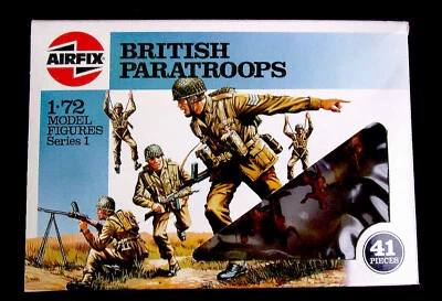 Airfix # 1723 - WWII British Paratroops - misb BROWN COLOR 1/72nd - scale 1986 - image 1 of 3