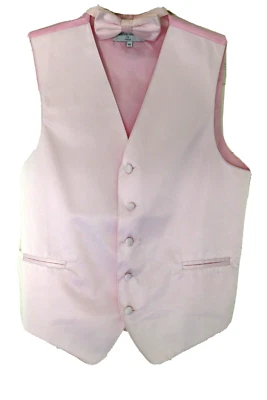 Men's Formal Vest and Bow Tie Light Pink XS / Prom & Homecoming Attire - Image 1 of 4