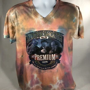 Vintage Three Stooges Tie Dye T Shirt Mens XL Single Stich V Neck USA Made 90s - Picture 1 of 12