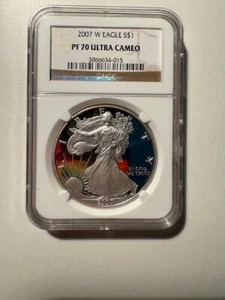 2007 NGC PF70 ULTRA CAMEO SILVER EAGLE - Picture 1 of 2