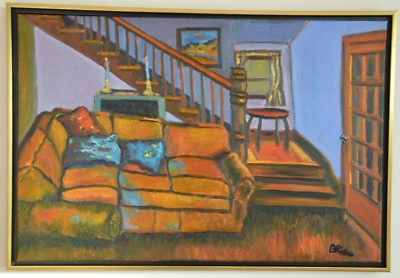 Pintura al óleo original de bellas artes de Beth Riso - Sala de estar - Nyack NY - Hudson Valley Foto 1 de 4