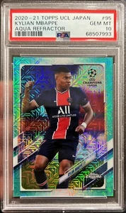 2020-21 Topps UCL Japan Kylian Mbappe Aqua Refractor /199 PSA 10 Gem Mint #95 SP - Picture 1 of 1